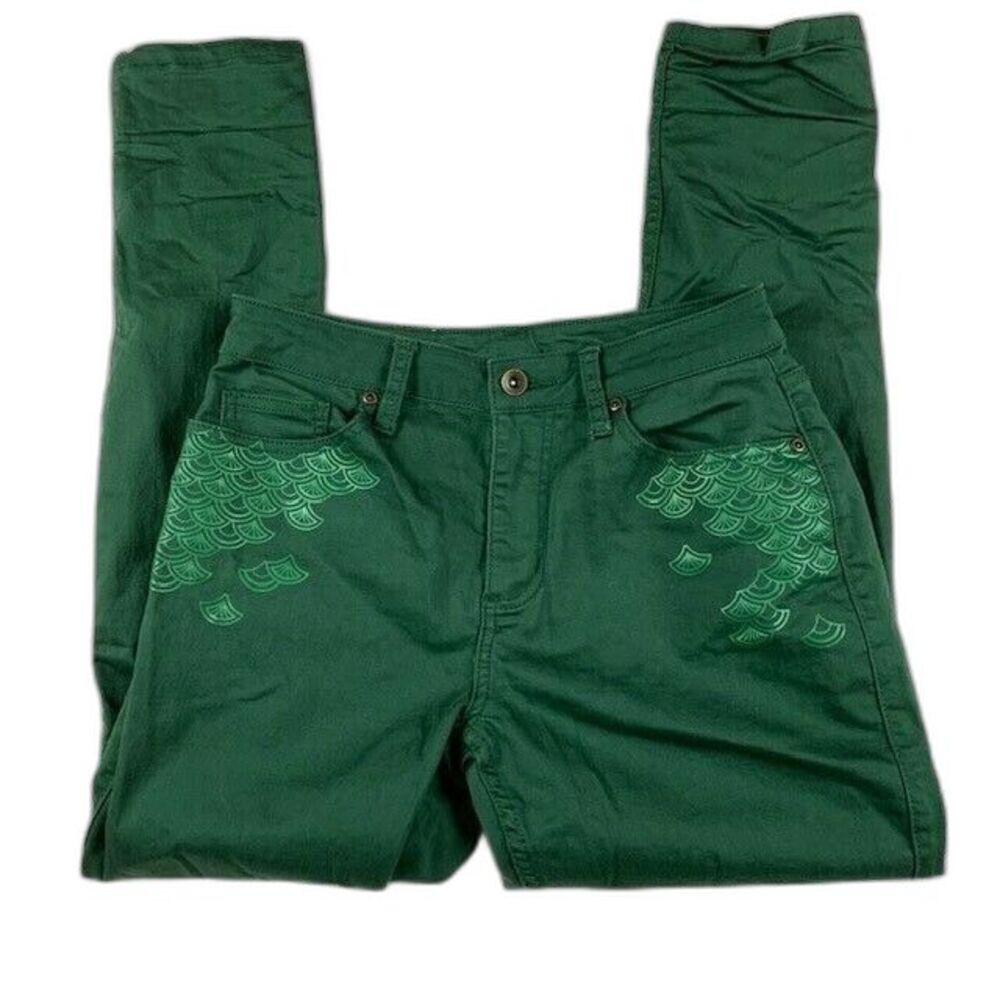 Destination Disney Size 5 Juniors Jeans Jeggings Green Stretch Skinny